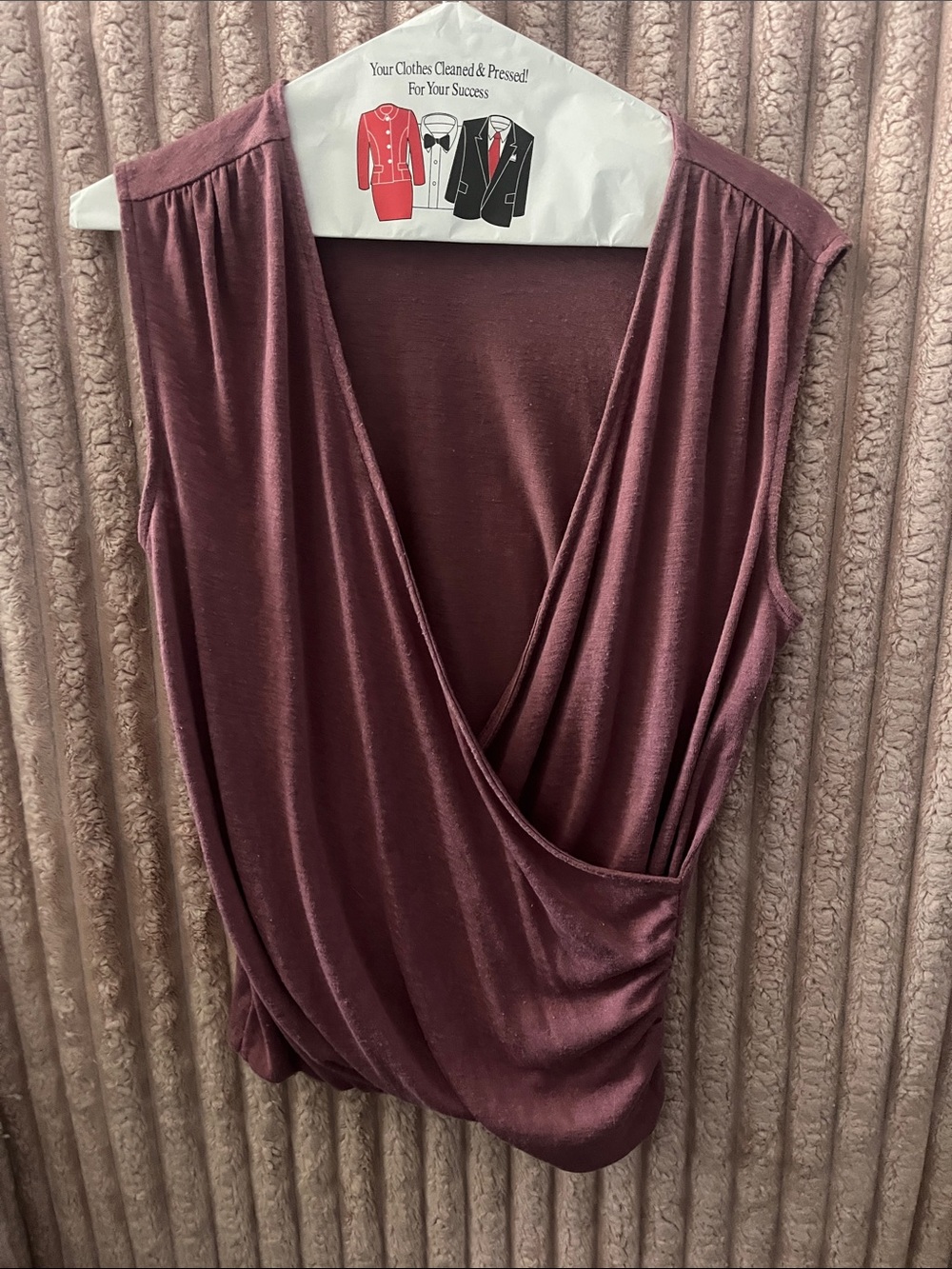 Athleta Draped Sleeveless Wrap Top in Plum